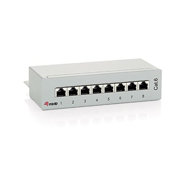 Equip Patchpanel 8 Ports Cat6 Tischger Schirm Desktop geschirmt RAL7035 227369, 112573