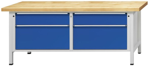 ANKE Werkbänke Kastenwerkbank, Modell 205 VX, 2000 x 800 x 890 mm, RAL 7035/5010, UBP 40 mm, 330.009