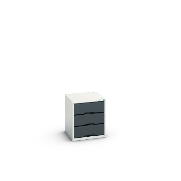 bott verso Schubladenschrank, mit 3 Schubladen, BxTxH: 525 x 550 x 600 mm, Lichtgrau / Anthrazitgrau, 16925003.19
