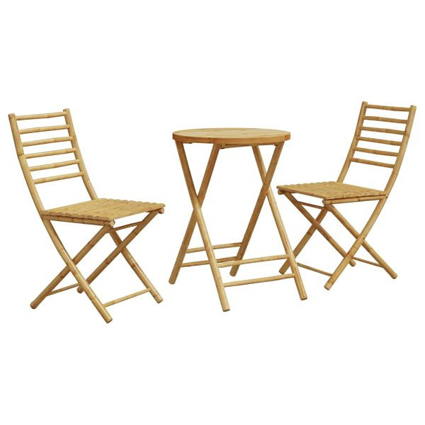 vidaXL 3-tlg. Bistro-Set Bambus, Top-Qualität, strapazierfähig, 3278536
