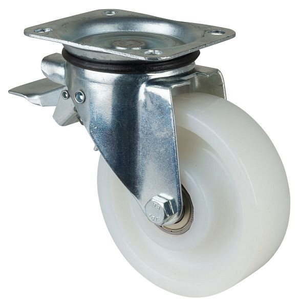 BS Rollen Schwerlastrolle mit Feststeller, Rad-Breite 40 mm, Rad-Ø 150 mm, Tragfähigkeit 400 kg, Lauffläche/Radkörper Kunststoff, Kugellager, N120.B15.151
