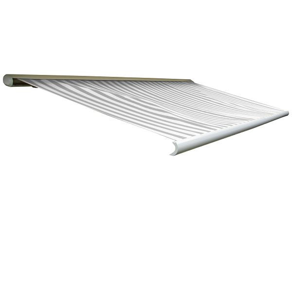 Mendler Elektrische Kassettenmarkise T123, Markise Vollkassette 4,5x3m, Acryl Grau/Weiß, 34354+34295+34432