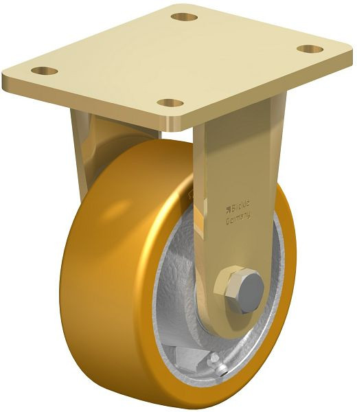 Blickle BS-GTH 127K Stahlgeschweißte Schwerlast-Bockrolle, Blickle Extrathane®, Hellbraun, 267369