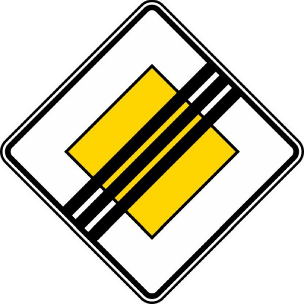 Stein HGS Ende der Vorfahrtstraße Nr. 307, 600 x 600 mm, RA2, Flachform 3 mm, 307-223