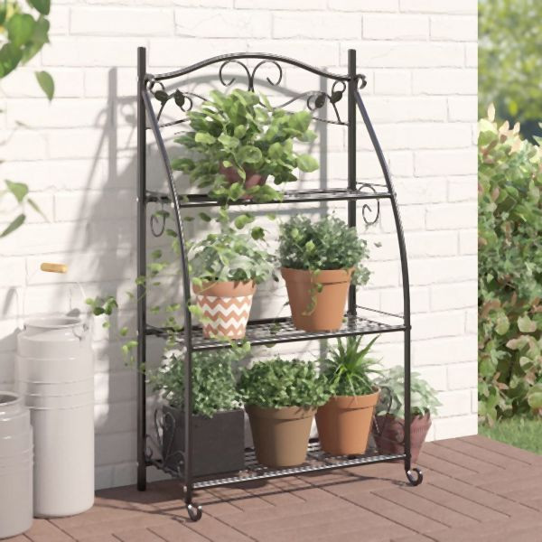 vidaXL Blumenregal Schwarz 56x30x96 cm Abmessung Stahl, 319353