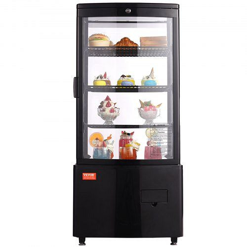 VEVOR Kühlvitrine 85 L, 3-stufig, LED & TURBO-Kühlung, frostfrei, Gebäck/Bäckerei, Café, DGZSJTMFX3CF5LZ29V2