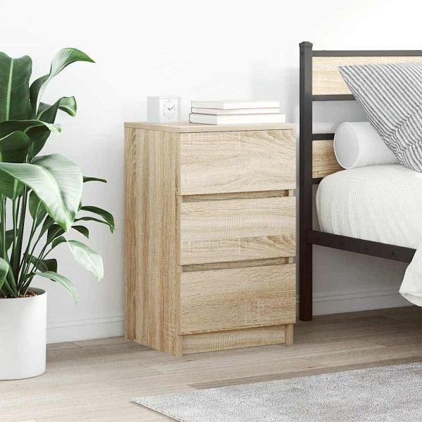 vidaXL Nachttische mit 3 Schubladen 2 Stk. Sonoma-Eiche 39x35x65 cm, 861342