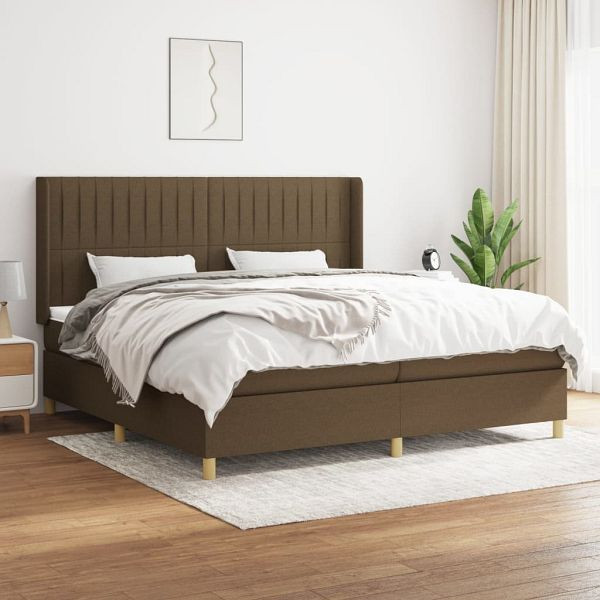 vidaXL Boxspringbett mit Matratze Dunkelbraun 200x200 cm Stoff, 3132180