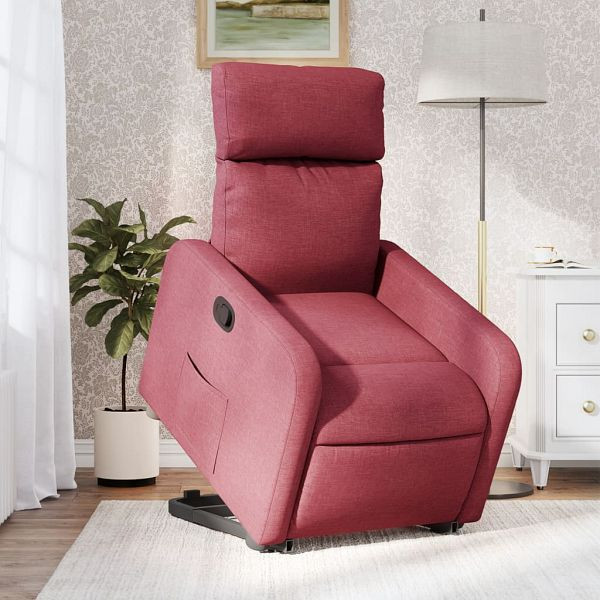 vidaXL Relaxsessel mit Aufstehhilfe Weinrot Stoff, 3206702