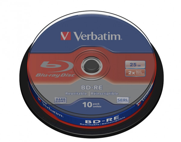 Verbatim Blu-Ray BD-RE SL 25GB 2x 10er Spindel, 43694