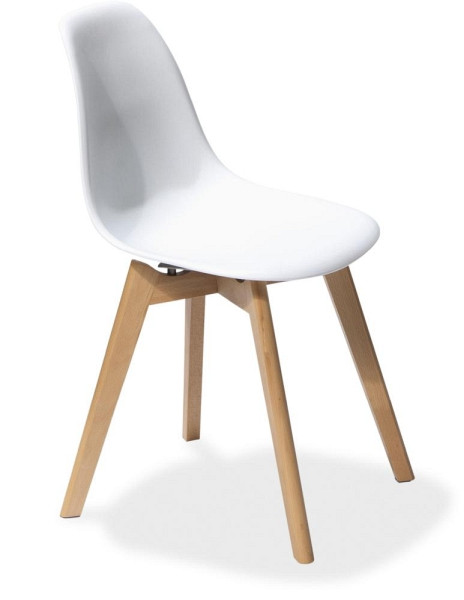 Deskin Schalen-/Stapelstuhl DIANO FLEX, Dekor: Weiß, Gestellfarbe: Buche, BxHxT: 470 x 830 x 530 mm, 348705