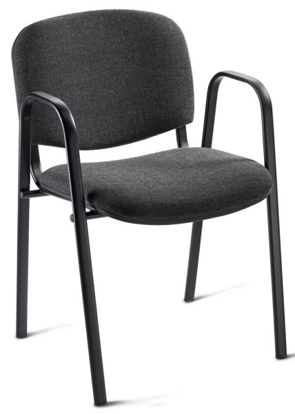 Deskin Besucherstuhl mit Armlehnen, Anthrazit-meliert, 530 x 560 x 825 mm, 346450