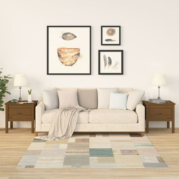 vidaXL Beistelltische 2 Stück Honigbraun 50x50x49 cm Massivholz Kiefer, 813801