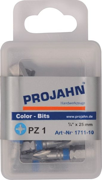 Projahn 1/4" markierter Bit L25 mm Pozidriv Nr 1 10er Pack, 1711-10