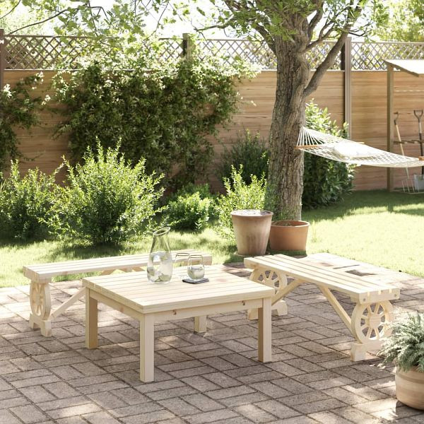 vidaXL Gartenbänke 2 Stück Massivholz Tanne, Top-Qualität, 3207135