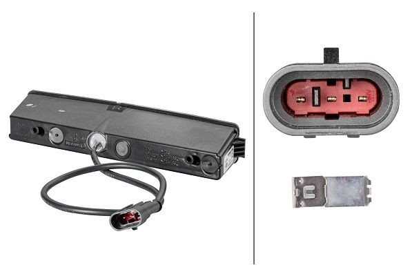 HELLA LED-Tagfahrleuchte, LEDayLine, 24V, gerade, ECE-R10/SAE/E1 5097/ECE-R7/ECE-R87/E1 2578, LED-Lichtfarbe: weiß, 500mm, AMP, rechts, 2PT 010 043-041