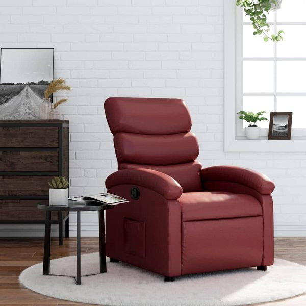 vidaXL Relaxsessel Weinrot Kunstleder, 371717, 8721012199095