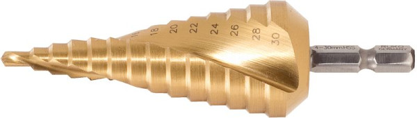 KS Tools HSS-TiN Stufenbohrer, Durchmesser 4-12mm, 9 Stufen, 330.2343