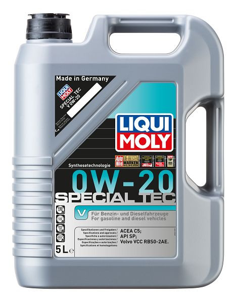 LIQUI MOLY Motoröl Special Tec V 0W-20, Kanister Kunststoff, VE: 5 Liter, 8421