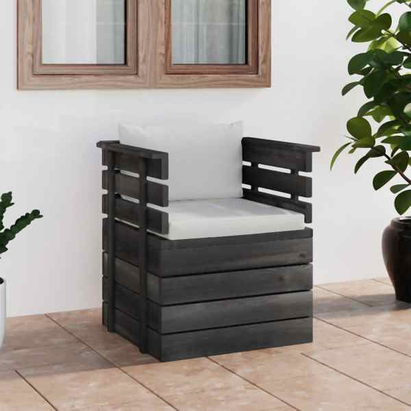 vidaXL Gartensessel mit Kissen Kiefernholz, Polyester, 3061721