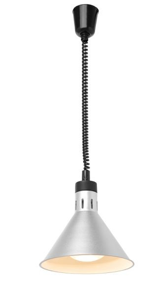KBS Infrarot Heizlampe Silber eloxiert inkl. Leuchtmittel, Pendellänge von 70-150cm, Zylindrischer Korpus aus Aluminium eloxiert, silber, 10974010