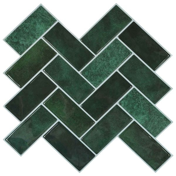 vidaXL Fischgrätenfliese 50-teilig Dunkelgrün 30 x 30 cm, 42046191