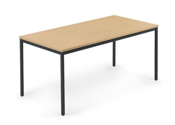 Deskin Konferenztisch PROFI MODUL, Platte Buche, Gestell Schwarz RAL 9005, B 1600 x T 800 x H 728 mm, 359436