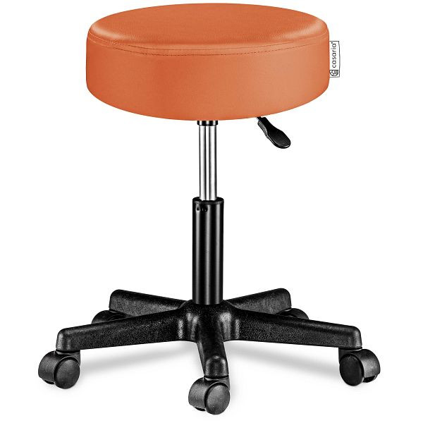 casaria Rollhocker Kunstleder Orange 360° drehbar, 105290