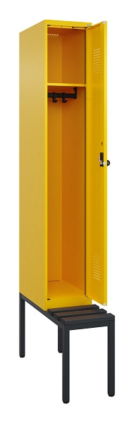 C+P Spind Evolo PLUS, 1 Abteile, 2120x300x815mm, 1023/1023, Haken 3, Drehriegel, Sitzfläche Kunststoff, Sitzbank, 0490507-10 S10076
