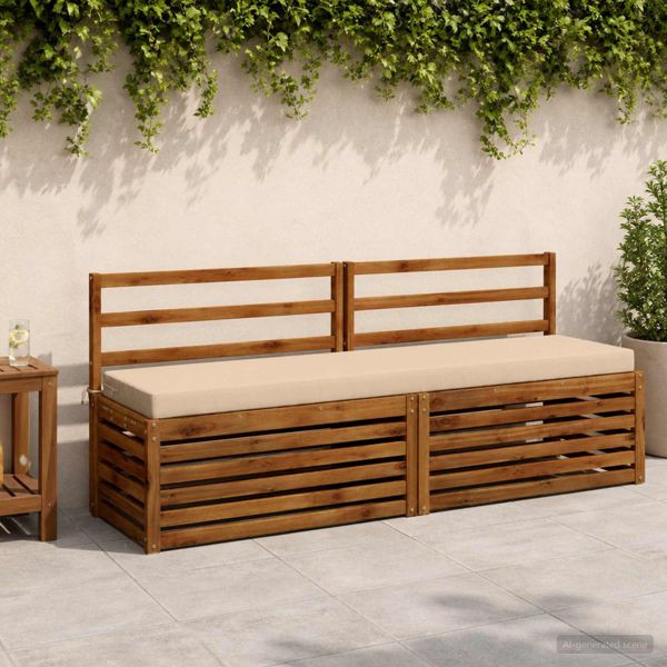 vidaXL 2-teilige Bankkissen SOEST 2-teilig 100 % Polyester Creme, 950089