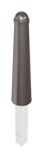 Schake Absperrpoller, herausnehmbar mit Dreikantverschluss, konisch 168mm/96mm mit Zierkappe, verzinkt und beschichtet RAL 8019, mit 2 Ösen, 40168FB+2