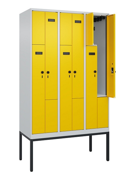 C+P Z-Spind Evolo PLUS, Gestell, 6 Fächer, 2120x1200x500mm, 7035/1023, Drehriegel, 0490337-326 S10003