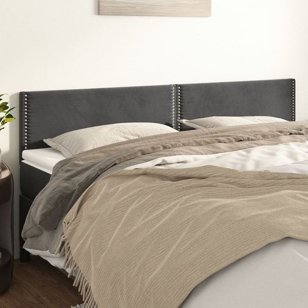 vidaXL Kopfteile 2 Stück Dunkelgrau 90x5x78/88 cm Samt, 345979