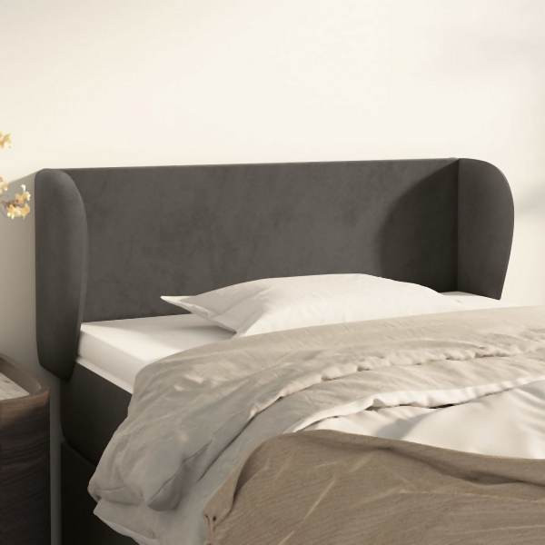 vidaXL Kopfteil mit Ohren Dunkelgrau 93x23x78/88 cm Samt, 3116901