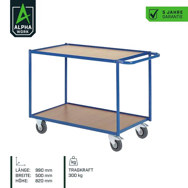 3-stöckiger Servicewagen Aus Kunststoff – 40,6 Cm Tiefe, 81,3 Cm Breite, Schwarz, Mit Bremsrollen