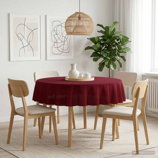 vidaXL Tischdecke 5 stk. Rund Weinrot Ø 180 cm Polyester, 42040267