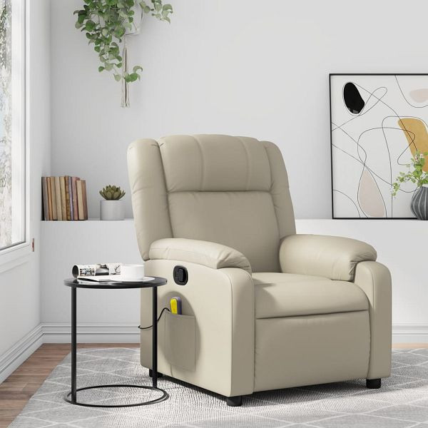 vidaXL Massagesessel Creme Kunstleder, 373530, 8721012202832