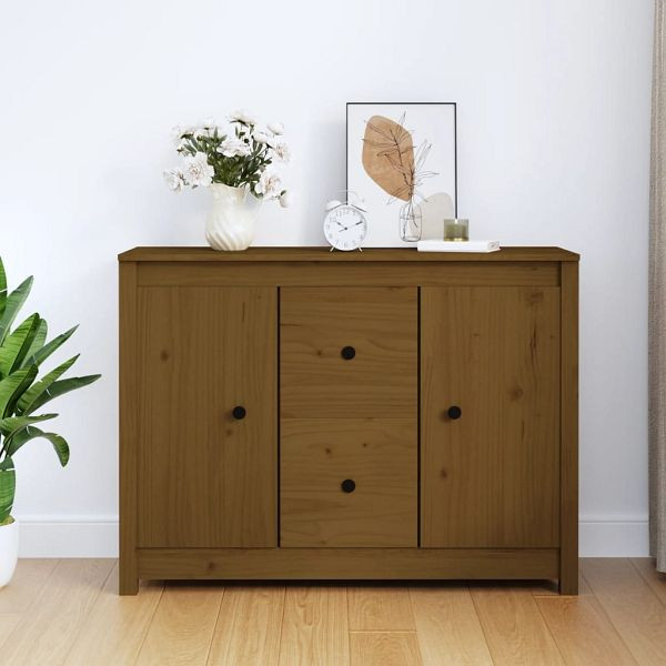vidaXL Sideboard Honigbraun 100x35x74 cm Massivholz Kiefer, 814567