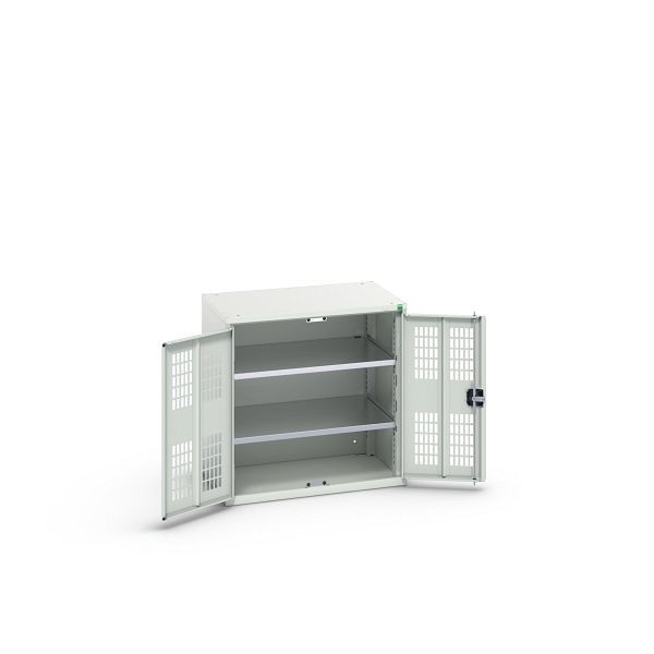 bott verso Flügeltürschrank mit Belüftung, mit 2 Fachböden, BxTxH: 800 x 550 x 800 mm, Lichtgrau / Lichtgrau, 16926740.16
