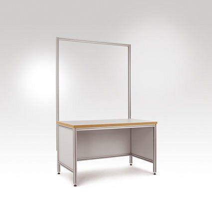 Manuflex Alu-Aufbauportal ohne Ausleger für ALU Arbeitstische mit Tischbreite = 1500 mm, ZB8203