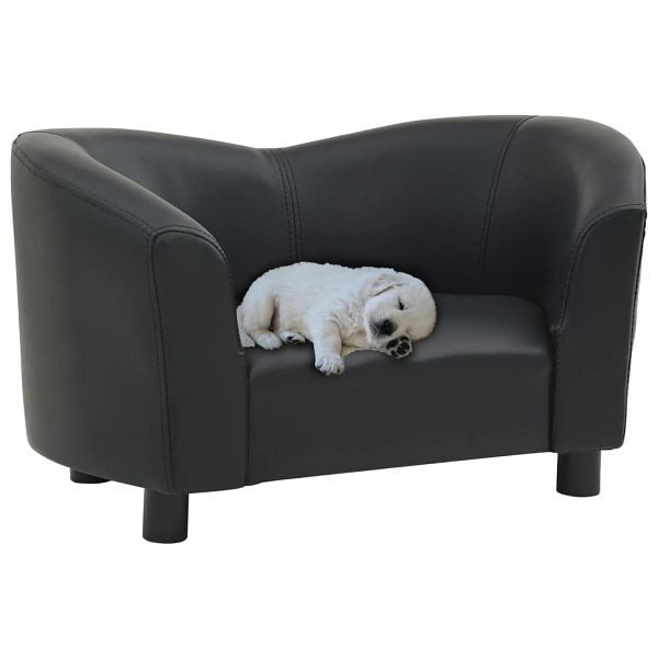 vidaXL Hundesofa Schwarz 67x41x39 cm Kunstleder, 170946