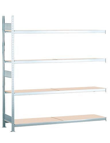 Schulte Weitspannregal mit Spanplatten, Anbaufeld, 4 Lagerebenen, Fachbreite 1500 mm, 1506 x 536 x 2500 mm, 278929