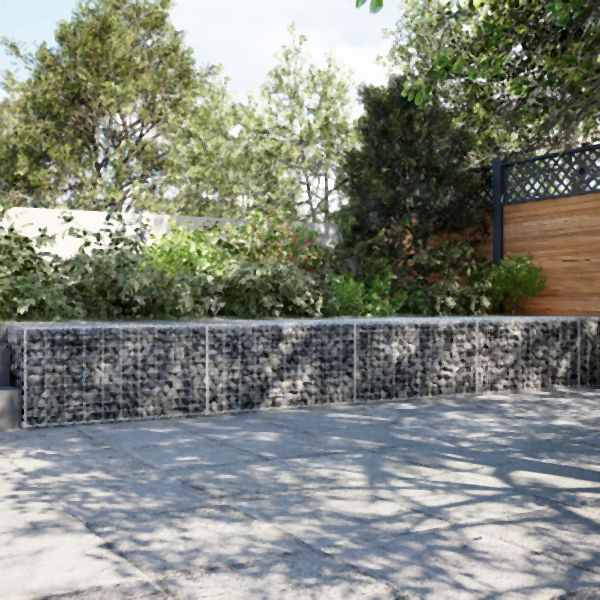 vidaXL Gabione mit Deckel 800x100x50 cm Verzinktes Eisen, 3295185
