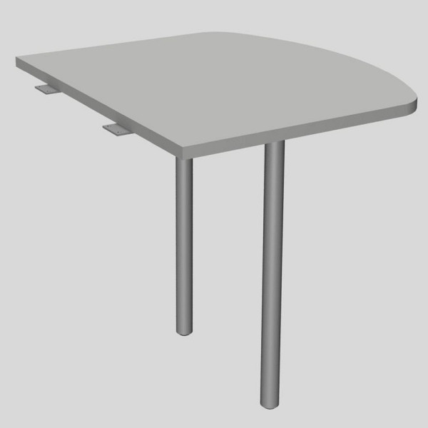 Deskin Anbautisch MODUL, Lichtgrau, 800 x 700 x 745 mm, 272844