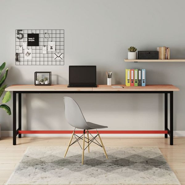 vidaXL Schreibtischplatte 220x55x2,5 cm Massivholz Buche, 356098