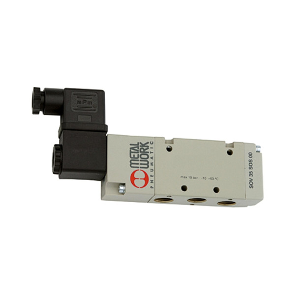 Metal Work 5/2-Wegeventil, elektropneumatisch, Steuerluftzufuhr extern, monostabil, G 1/2, 230 V AC, 147270