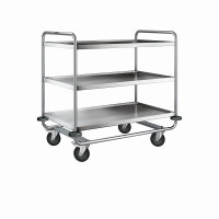 Produktbild von B.PRO SW 10 X 6-3 Servierwagen aus rostfreiem Edelstahl mit stahlverzinkten Rollen mit 4 Lenkrollen, 555538 B.PRO SW 10 X 6-3 Servierwagen aus rostfreiem Edelstahl mit stahlverzinkten Rollen mit 4 Lenkrollen, 555538