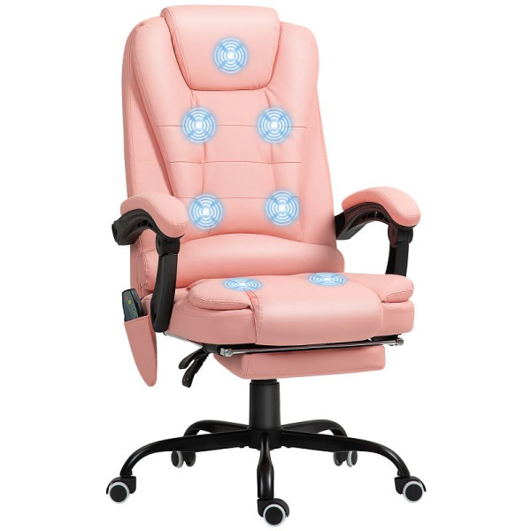 Vinsetto Schreibtischstuhl mit 7 Massagepunkten, höhenverstellbarer Drehstuhl mit integrierter Fußstütze, 67 x 79 x 111-121 cm, 921-342V91PK