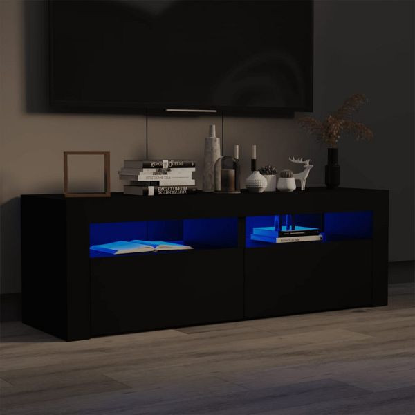 vidaXL TV-Schrank mit LED-Leuchten Schwarz 120x35x40 cm, 804356