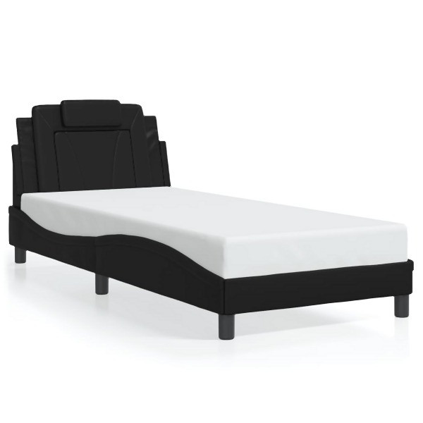 vidaXL Bettgestell mit Kopfteil Schwarz 80x200 cm Kunstleder, 3208054